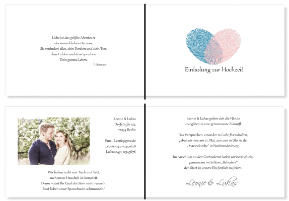  Einladungskarten Hochzeit, Hochzeitseinladungen, Hochzeitskarten, Einladungen f&uuml;r Hochzeit