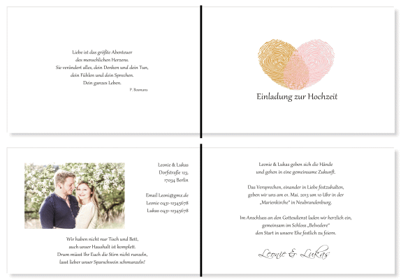  Einladungskarten Hochzeit, Hochzeitseinladungen, Hochzeitskarten, Einladungen f&uuml;r Hochzeit