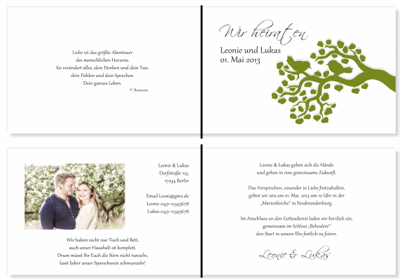  Einladungskarten Hochzeit, Hochzeitseinladungen, Hochzeitskarten, Einladungen f&uuml;r Hochzeit