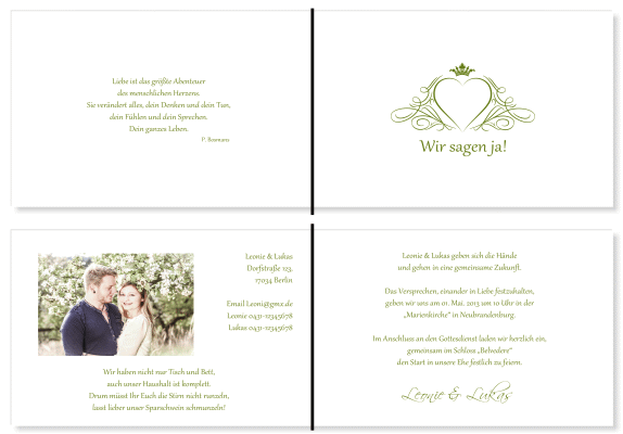  Einladungskarten Hochzeit, Hochzeitseinladungen, Hochzeitskarten, Einladungen f&uuml;r Hochzeit
