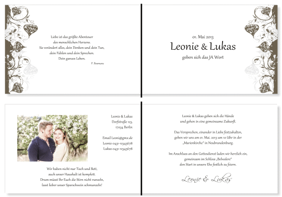  Einladungskarten Hochzeit, Hochzeitseinladungen, Hochzeitskarten, Einladungen f&uuml;r Hochzeit