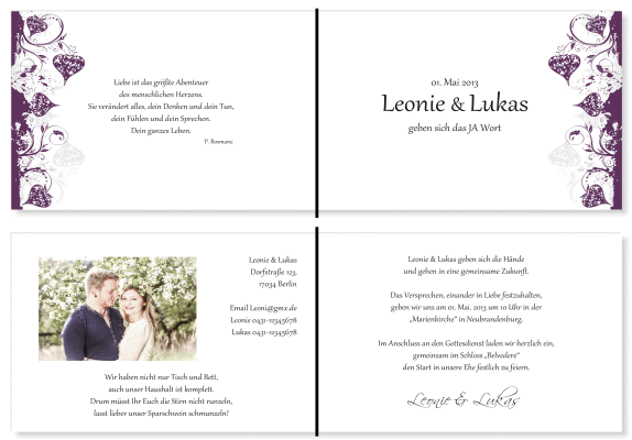  Einladungskarten Hochzeit, Hochzeitseinladungen, Hochzeitskarten, Einladungen f&uuml;r Hochzeit