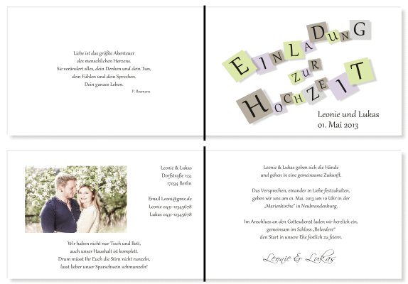  Einladungskarten Hochzeit, Hochzeitseinladungen, Hochzeitskarten, Einladungen für Hochzeit
