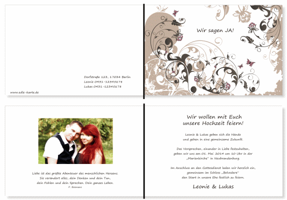  Einladungskarten Hochzeit, Hochzeitseinladungen, Hochzeitskarten, Einladungen für Hochzeit