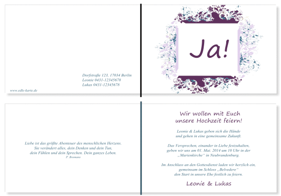  Einladungskarten Hochzeit, Hochzeitseinladungen, Hochzeitskarten, Einladungen für Hochzeit