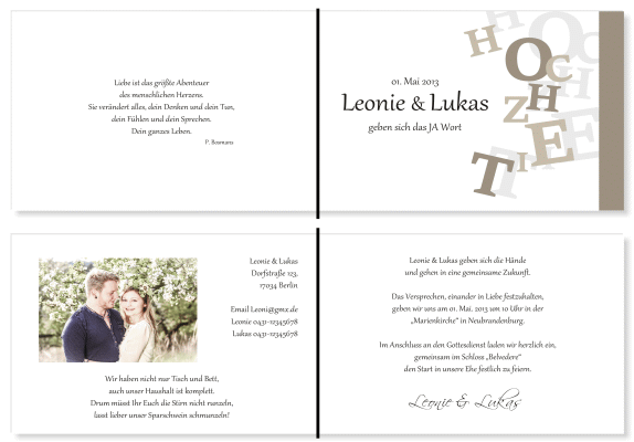  Einladungskarten Hochzeit, Hochzeitseinladungen, Hochzeitskarten, Einladungen für Hochzeit