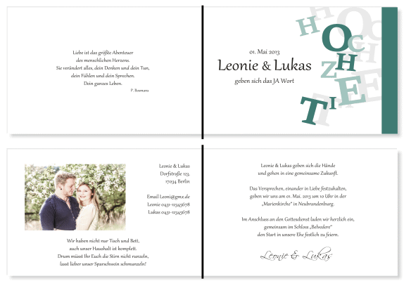  Einladungskarten Hochzeit, Hochzeitseinladungen, Hochzeitskarten, Einladungen für Hochzeit