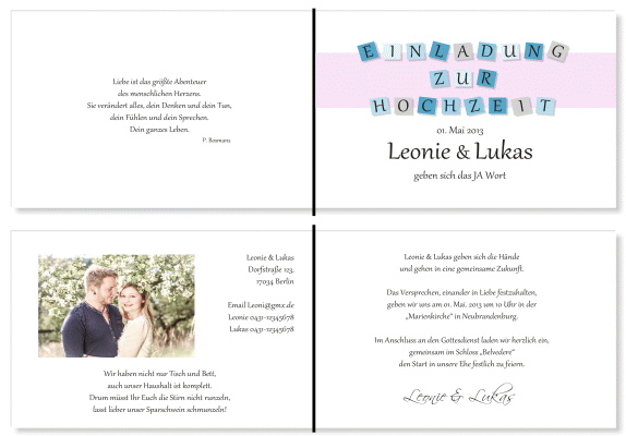  Einladungskarten Hochzeit, Hochzeitseinladungen, Hochzeitskarten, Einladungen für Hochzeit