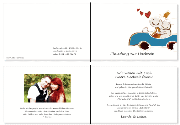  Einladungskarten Hochzeit, Hochzeitseinladungen, Hochzeitskarten, Einladungen f&uuml;r Hochzeit