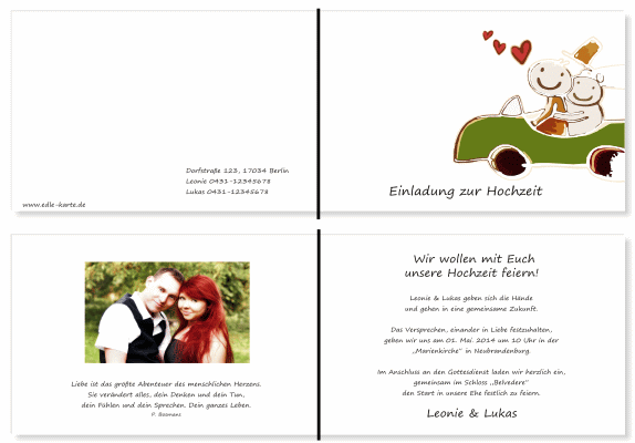  Einladungskarten Hochzeit, Hochzeitseinladungen, Hochzeitskarten, Einladungen f&uuml;r Hochzeit