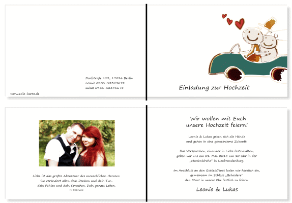  Einladungskarten Hochzeit, Hochzeitseinladungen, Hochzeitskarten, Einladungen f&uuml;r Hochzeit