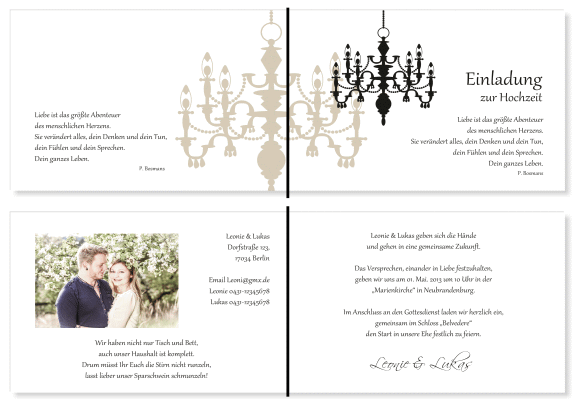  Einladungskarten Hochzeit, Hochzeitseinladungen, Hochzeitskarten, Einladungen f&uuml;r Hochzeit