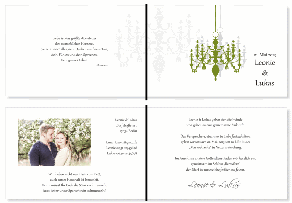  Einladungskarten Hochzeit, Hochzeitseinladungen, Hochzeitskarten, Einladungen f&uuml;r Hochzeit