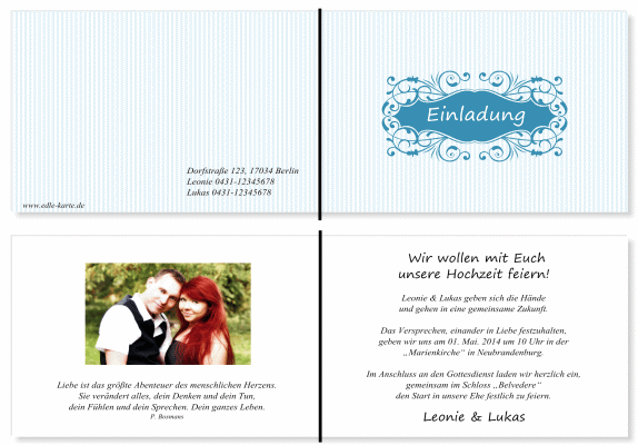  Einladungskarten Hochzeit, Hochzeitseinladungen, Hochzeitskarten, Einladungen f&uuml;r Hochzeit