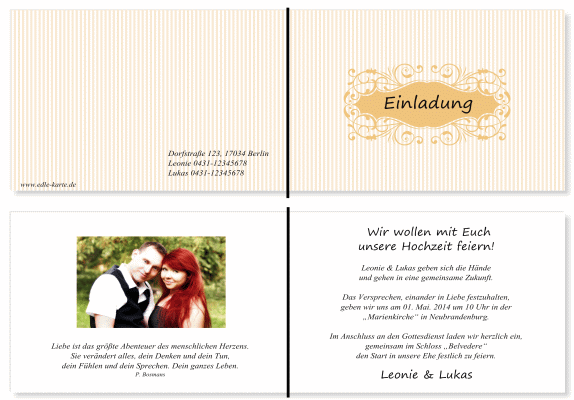  Einladungskarten Hochzeit, Hochzeitseinladungen, Hochzeitskarten, Einladungen f&uuml;r Hochzeit