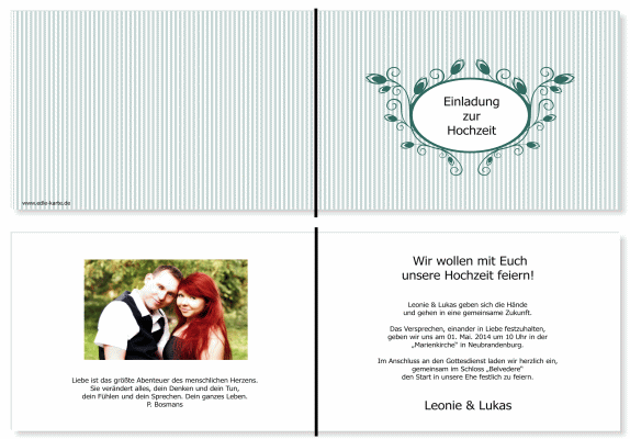  Einladungskarten Hochzeit, Hochzeitseinladungen, Hochzeitskarten, Einladungen f&uuml;r Hochzeit