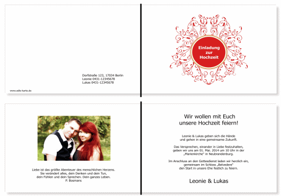  Einladungskarten Hochzeit, Hochzeitseinladungen, Hochzeitskarten, Einladungen f&uuml;r Hochzeit