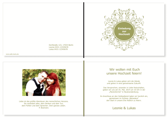  Einladungskarten Hochzeit, Hochzeitseinladungen, Hochzeitskarten, Einladungen f&uuml;r Hochzeit