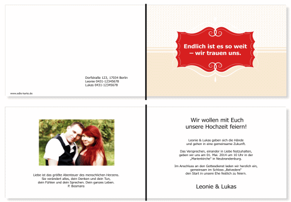  Einladungskarten Hochzeit, Hochzeitseinladungen, Hochzeitskarten, Einladungen f&uuml;r Hochzeit