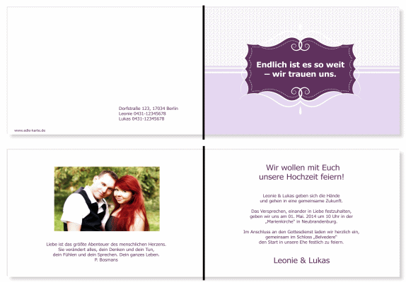  Einladungskarten Hochzeit, Hochzeitseinladungen, Hochzeitskarten, Einladungen f&uuml;r Hochzeit