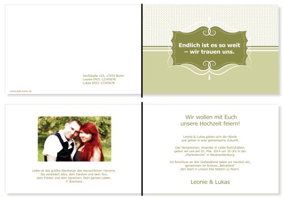  Einladungskarten Hochzeit, Hochzeitseinladungen, Hochzeitskarten, Einladungen f&uuml;r Hochzeit