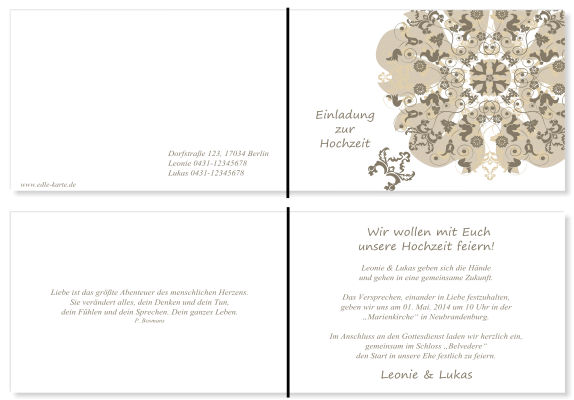 Einladungskarten Hochzeit, Hochzeitseinladungen, Hochzeitskarten, Einladungen f&uuml;r Hochzeit
