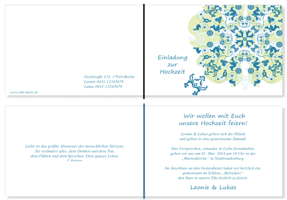  Einladungskarten Hochzeit, Hochzeitseinladungen, Hochzeitskarten, Einladungen f&uuml;r Hochzeit