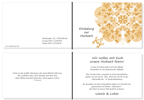  Einladungskarten Hochzeit, Hochzeitseinladungen, Hochzeitskarten, Einladungen f&uuml;r Hochzeit