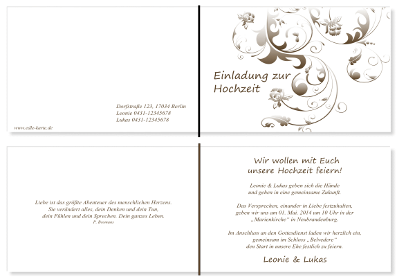  Einladungskarten Hochzeit, Hochzeitseinladungen, Hochzeitskarten, Einladungen f&uuml;r Hochzeit