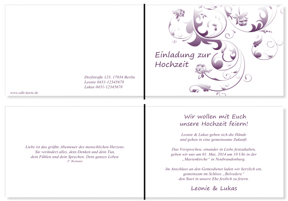  Einladungskarten Hochzeit, Hochzeitseinladungen, Hochzeitskarten, Einladungen f&uuml;r Hochzeit