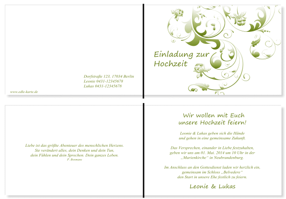  Einladungskarten Hochzeit, Hochzeitseinladungen, Hochzeitskarten, Einladungen f&uuml;r Hochzeit