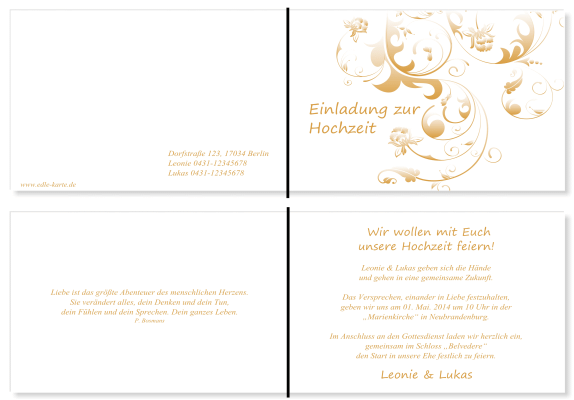  Einladungskarten Hochzeit, Hochzeitseinladungen, Hochzeitskarten, Einladungen f&uuml;r Hochzeit