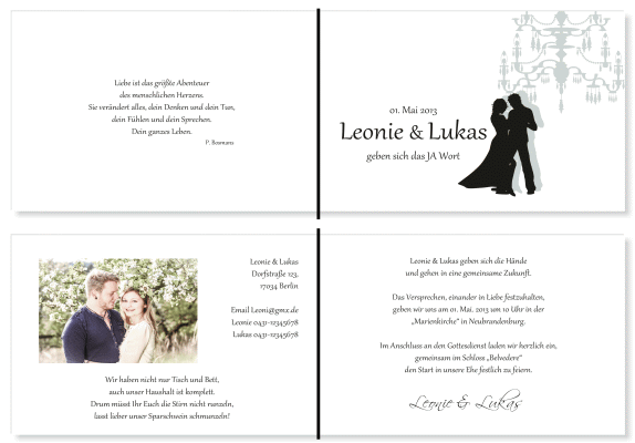  Einladungskarten Hochzeit, Hochzeitseinladungen, Hochzeitskarten, Einladungen f&uuml;r Hochzeit