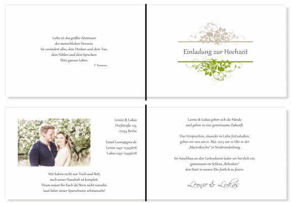  Einladungskarten Hochzeit, Hochzeitseinladungen, Hochzeitskarten, Einladungen f&uuml;r Hochzeit