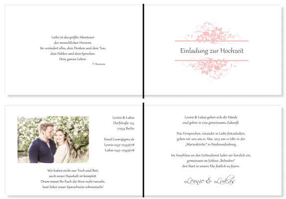  Einladungskarten Hochzeit, Hochzeitseinladungen, Hochzeitskarten, Einladungen f&uuml;r Hochzeit