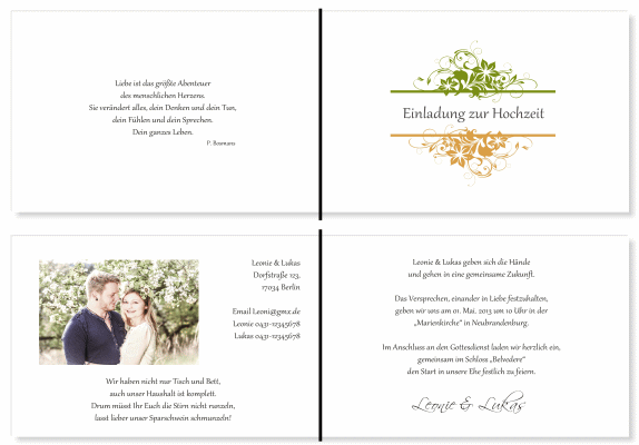  Einladungskarten Hochzeit, Hochzeitseinladungen, Hochzeitskarten, Einladungen f&uuml;r Hochzeit