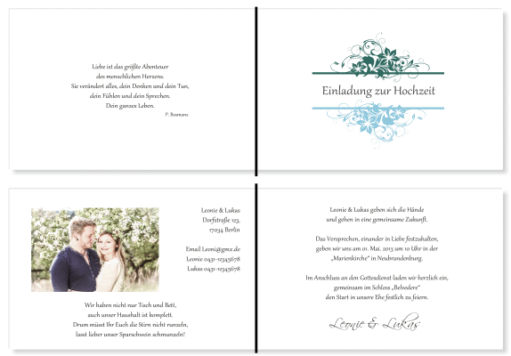  Einladungskarten Hochzeit, Hochzeitseinladungen, Hochzeitskarten, Einladungen f&uuml;r Hochzeit