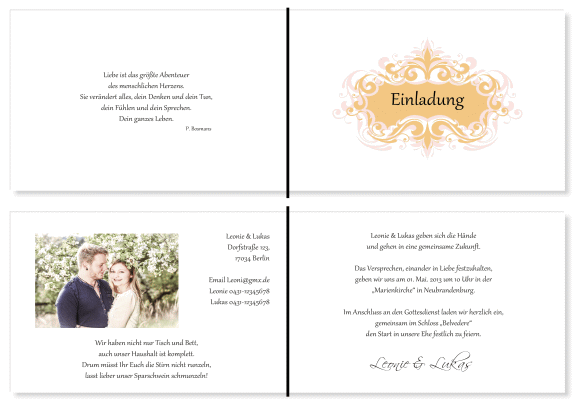  Einladungskarten Hochzeit, Hochzeitseinladungen, Hochzeitskarten, Einladungen f&uuml;r Hochzeit