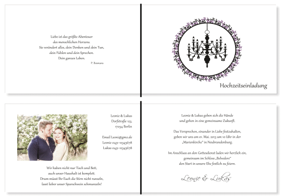  Einladungskarten Hochzeit, Hochzeitseinladungen, Hochzeitskarten, Einladungen f&uuml;r Hochzeit