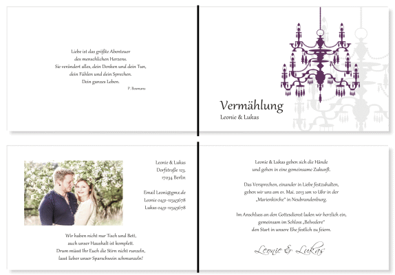  Einladungskarten Hochzeit, Hochzeitseinladungen, Hochzeitskarten, Einladungen f&uuml;r Hochzeit