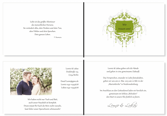  Einladungskarten Hochzeit, Hochzeitseinladungen, Hochzeitskarten, Einladungen f&uuml;r Hochzeit
