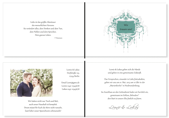  Einladungskarten Hochzeit, Hochzeitseinladungen, Hochzeitskarten, Einladungen f&uuml;r Hochzeit