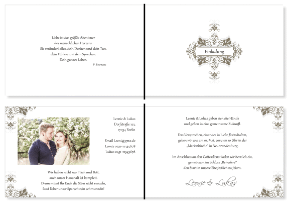  Einladungskarten Hochzeit, Hochzeitseinladungen, Hochzeitskarten, Einladungen f&uuml;r Hochzeit