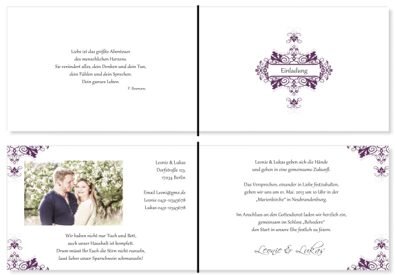  Einladungskarten Hochzeit, Hochzeitseinladungen, Hochzeitskarten, Einladungen f&uuml;r Hochzeit