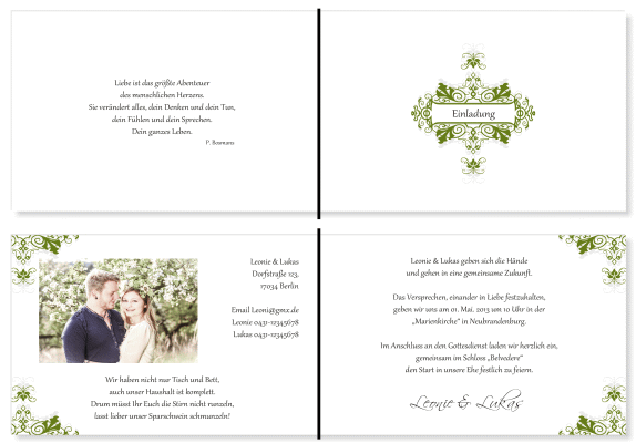  Einladungskarten Hochzeit, Hochzeitseinladungen, Hochzeitskarten, Einladungen f&uuml;r Hochzeit