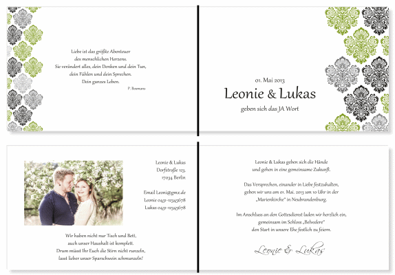  Einladungskarten Hochzeit, Hochzeitseinladungen, Hochzeitskarten, Einladungen f&uuml;r Hochzeit