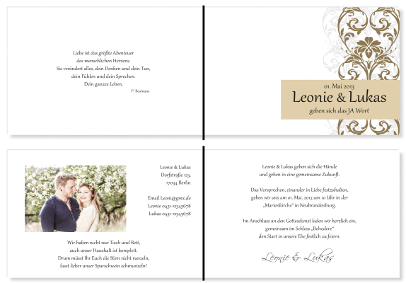  Einladungskarten Hochzeit, Hochzeitseinladungen, Hochzeitskarten, Einladungen f&uuml;r Hochzeit