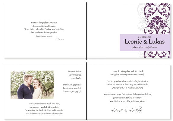  Einladungskarten Hochzeit, Hochzeitseinladungen, Hochzeitskarten, Einladungen f&uuml;r Hochzeit