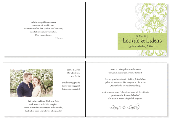  Einladungskarten Hochzeit, Hochzeitseinladungen, Hochzeitskarten, Einladungen f&uuml;r Hochzeit