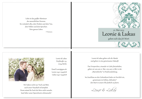  Einladungskarten Hochzeit, Hochzeitseinladungen, Hochzeitskarten, Einladungen f&uuml;r Hochzeit